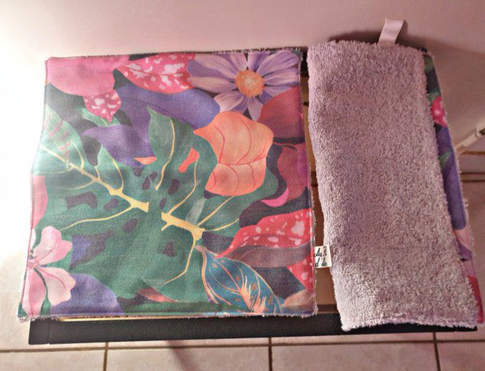 lavette coton lavable fleur