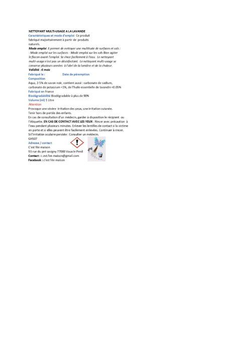Nettoyant multi-usage lavandin 1 litre